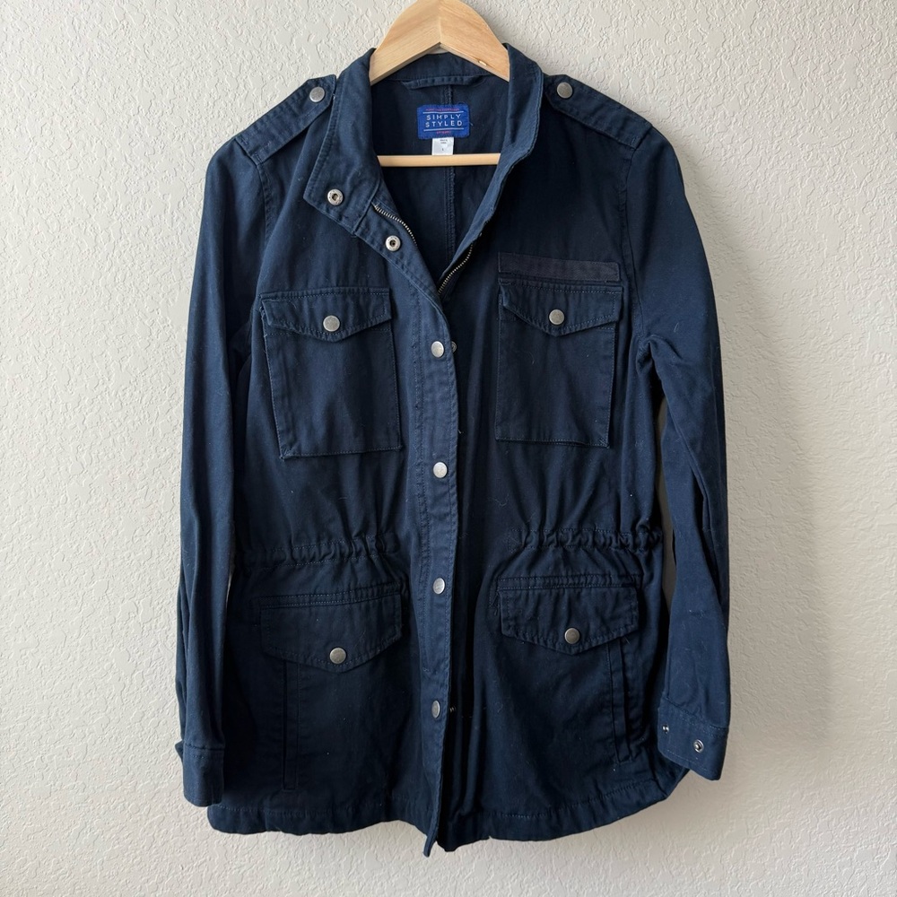 Simply Styled Dark Blue Military Jacket‎